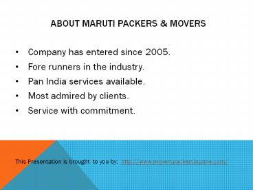 Movers and Packers in Pune