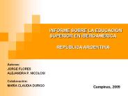 INFORME SOBRE LA EDUCACI