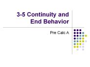 3-5 Continuity and End Behavior