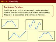 Sec 2.5:  Continuity