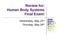 Review for: Human Body Systems Final Exam! PowerPoint PPT Presentation