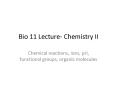 Bio 11 Lecture- Chemistry II PowerPoint PPT Presentation