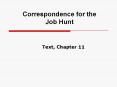 Correspondence for the Job Hunt PowerPoint PPT Presentation