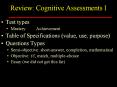 Review: Cognitive Assessments I PowerPoint PPT Presentation
