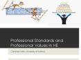 Professional Standards and Professional Values in HE PowerPoint PPT Presentation