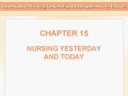 NURSING YESTERDAY AND TODAY
