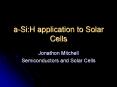 a-Si:H application to Solar Cells PowerPoint PPT Presentation