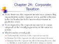 Chapter 24: Corporate Taxation PowerPoint PPT Presentation