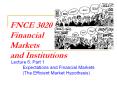 FNCE 3020 Financial Markets and Institutions PowerPoint PPT Presentation