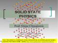 SOLID STATE PHYSICS PowerPoint PPT Presentation
