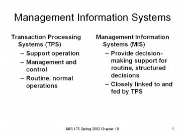 Management Information Systems