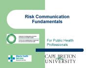 Risk Communication Fundamentals