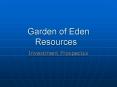 Garden of Eden Resources PowerPoint PPT Presentation