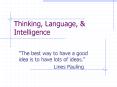 Thinking, Language, PowerPoint PPT Presentation