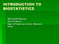 INTRODUCTION TO BIOSTATISTICS PowerPoint PPT Presentation