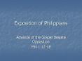 Exposition of Philippians PowerPoint PPT Presentation