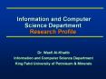 Information and Computer Science Department Research Profile PowerPoint PPT Presentation