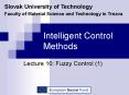 Intelligent Control Methods PowerPoint PPT Presentation