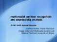 multimodal emotion recognition and expressivity analysis ICME 2005 Special Session PowerPoint PPT Presentation