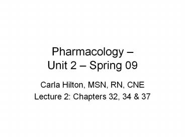 Pharmacology 