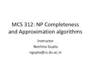MCS 312: NP Completeness and Approximation algorithms