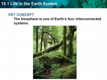 KEY CONCEPT The biosphere is one of Earth