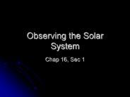 Observing the Solar System