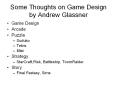 Some Thoughts on Game Design by Andrew Glassner PowerPoint PPT Presentation