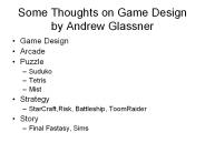 Some Thoughts on Game Design by Andrew Glassner