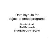 Data layouts for object-oriented programs
