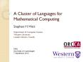 A Cluster of Languages for Mathematical Computing PowerPoint PPT Presentation