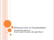 Introduction to programming