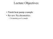 Lecture Objectives: