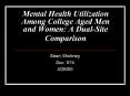 Mental Health Utilization Among College Aged Men and Women: A Dual-Site Comparison PowerPoint PPT Presentation