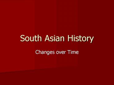 South Asian History