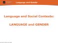 Language and Gender PowerPoint PPT Presentation