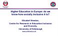 Higher Education in Europe: do we know how socially inclusive it is? PowerPoint PPT Presentation
