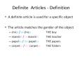 Definite Articles - Definition PowerPoint PPT Presentation