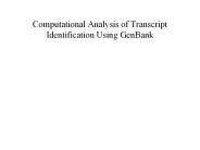 Computational Analysis of Transcript Identification Using GenBank