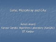 Gene, MicroArray and GAs