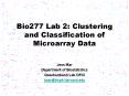 Bio277 Lab 2: Clustering and Classification of Microarray Data PowerPoint PPT Presentation