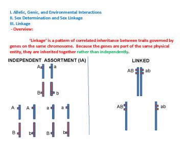 I. Allelic, Genic, and Environmental Interactions