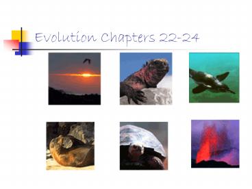 Evolution Chapters 22-24