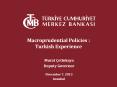 Macroprudential Policies : Turkish Experience PowerPoint PPT Presentation