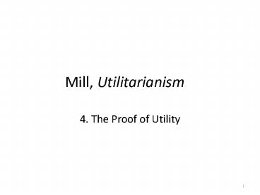Mill, Utilitarianism
