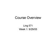 Course Overview