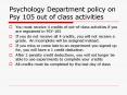 Psychology Department policy on Psy 105 out of class activities PowerPoint PPT Presentation