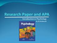Research Paper and APA