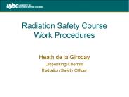 Radiation Safety Course Work Procedures