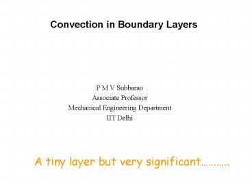 Convection in Boundary Layers